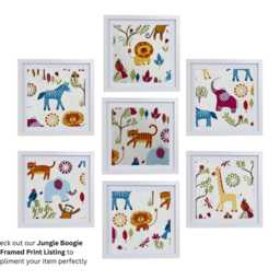 Jungle Zoo Animals Nursery Cushion Pair, Colorful Kids Pillow - thumbnail 2
