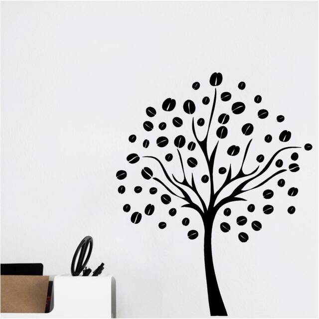 Coffee Bean Tree - 0821 Vinyl Wall Art, Decal, Sticker, Transfer, Mural, Decor, Rent Friendly, Interior, Exterior, Full Removable - image 1