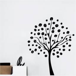 Coffee Bean Tree - 0821 Vinyl Wall Art, Decal, Sticker, Transfer, Mural, Decor, Rent Friendly, Interior, Exterior, Full Removable - thumbnail 1