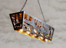 Rustic Ceiling Light - Bear Themed Lights Cabin Lighting Fixture Log House Chandelier