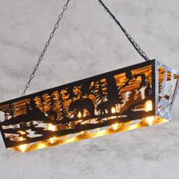 Rustic Ceiling Light - Bear Themed Lights Cabin Lighting Fixture Log House Chandelier - thumbnail 3
