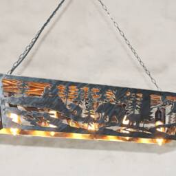 Rustic Ceiling Light - Bear Themed Lights Cabin Lighting Fixture Log House Chandelier - thumbnail 2