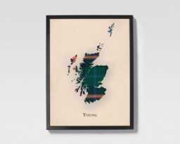 Clan Young Scottish Tartan Map - Of Scotland Family Wall Decor, Ready To Hang - thumbnail 1