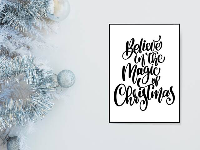Believe in The Magic Christmas Festive Fall Holidays - Wall Print Gift Bespoke Poster A5 A4 A3 Framed - image 1