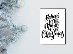 Believe in The Magic Christmas Festive Fall Holidays - Wall Print Gift Bespoke Poster A5 A4 A3 Framed - thumbnail 1