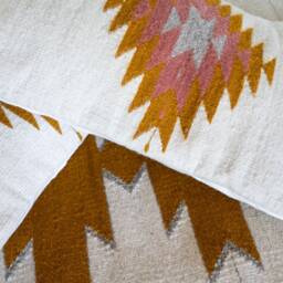 Zapotec Woven Lumbar Pillow, Handmade Mexican Pillow, Decorative Throw Handwoven Wool Cushion, Boho Throw Textile Pillow - thumbnail 2