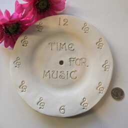 "Ceramic Clock Music Notes/Or Numbers/Musician Gift 8"" Round/Time For Music/Fun/Part Of My ""Time Fun" - thumbnail 3
