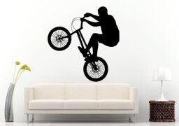 Bmx Bike Bicycle Extreme Sport Games Stunt Trick Wheelie Wall Decal Vinyl Sticker Mural Room Decor L866 - thumbnail 1