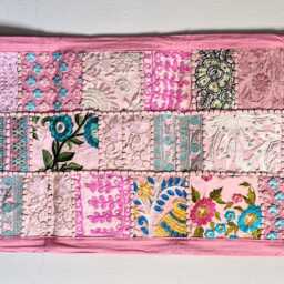 Embroidered Table Runner. Patchwork Sari Wall Hanging Made in India - thumbnail 3