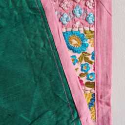 Embroidered Table Runner. Patchwork Sari Wall Hanging Made in India - thumbnail 4