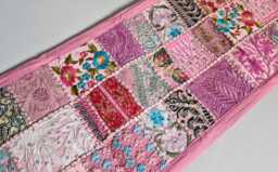 Embroidered Table Runner. Patchwork Sari Wall Hanging Made in India - thumbnail 1