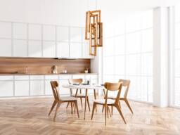 Modern Wooden Chandelier For Foyer & Chic Staircase - Handcrafted Contemporary Lamp Vabi-Sabi Lighting Interlacement