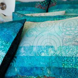 Blue Ombre Pillow Shams in Standard Size - Made To Order - thumbnail 3