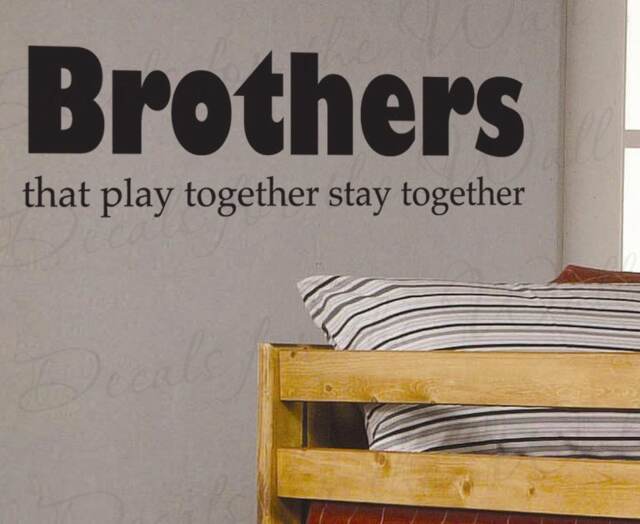Brothers That Play Stay Together Boy Room Kid Baby Nursery Wall Decal Saying Vinyl Lettering Decoration Quote Sticker Letters Decor K02 - image 1