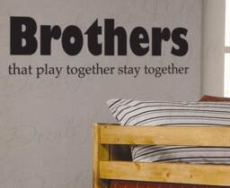 Brothers That Play Stay Together Boy Room Kid Baby Nursery Wall Decal Saying Vinyl Lettering Decoration Quote Sticker Letters Decor K02 - thumbnail 1
