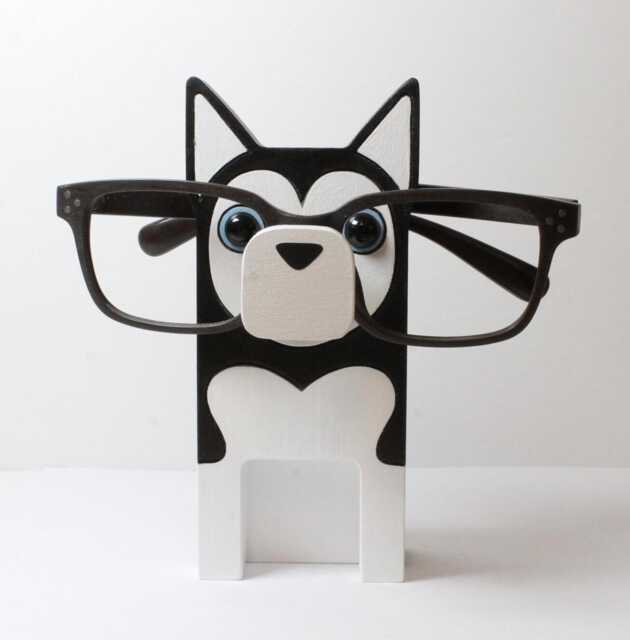 Wood Siberian Husky Figure Eyeglass Stand - image 1