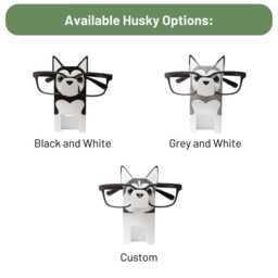Wood Siberian Husky Figure Eyeglass Stand - thumbnail 2