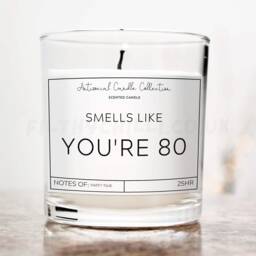 80Th Birthday Candle, Smells Like You Are 80, Funny Gift, ???