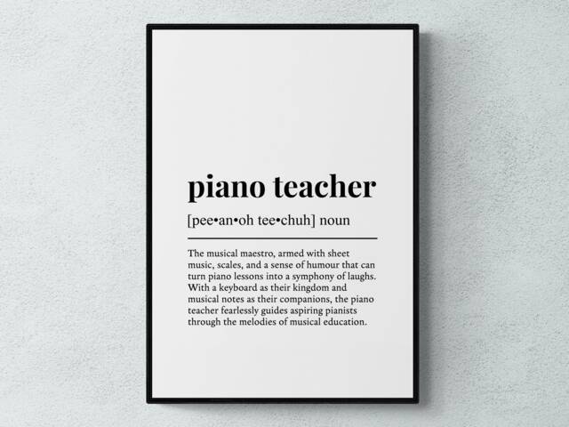 Piano Teacher Funny Definition Job Work Gift Wall Art Print - image 1