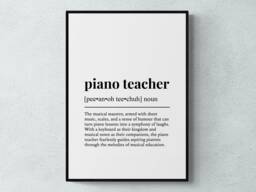Piano Teacher Funny Definition Job Work Gift Wall Art Print - thumbnail 1