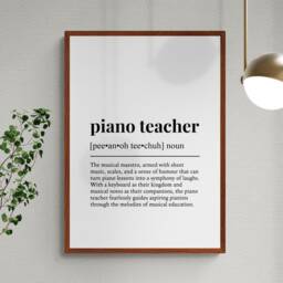 Piano Teacher Funny Definition Job Work Gift Wall Art Print - thumbnail 2