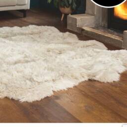Huge Sheepskin Rug . 8 Skin Dark Grey, , Grey Luxury Rug, Genuine Sofa Cover, Bed Cover , Large Gift - thumbnail 4