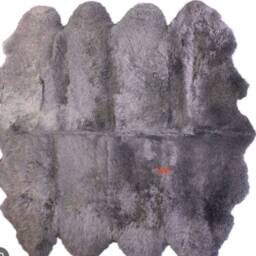 Huge Sheepskin Rug . 8 Skin Dark Grey, , Grey Luxury Rug, Genuine Sofa Cover, Bed Cover , Large Gift - thumbnail 3