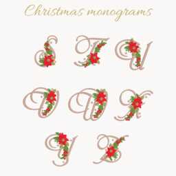 Holiday Towel Set With Poinsettia Monogram, Christmas Decor, Personalized Bath & Hand - thumbnail 4