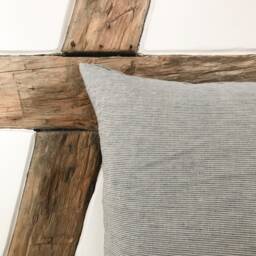Set Of 2, 4, 6 Softened Linen Pillow Cases in Thin Blue/Natural Stripes/Linen Throw Pillows Stripes/Decorative - thumbnail 4