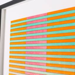 Original Wall Art, Large Scale Abstract Painting, Multi Coloured Geometric Artwork, Art Decor, Collage Red Orange - thumbnail 3
