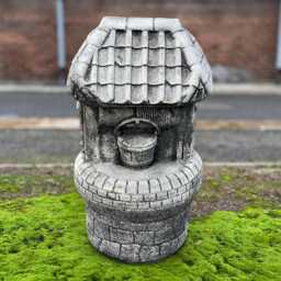 Concrete Wishing Well Statue Stone Garden Sculpture Outdoor Ornament Yard Centerpiece Handmade Decor Lover Gift Front Door Figurine - thumbnail 1