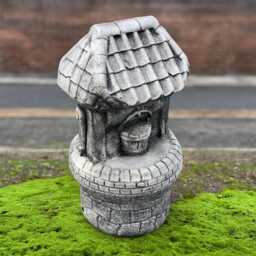 Concrete Wishing Well Statue Stone Garden Sculpture Outdoor Ornament Yard Centerpiece Handmade Decor Lover Gift Front Door Figurine - thumbnail 2