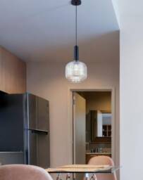 Round Ceiling Light-Reeded Glass Lighting-Kitchen Lighting-Kitchen Island Light-Island Lighting, Modern Pendant Light, Glass Lighting