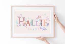 Girls Bedroom Name Art Mermaid Theme, Personalised Wall Decor, Under The Sea Nursery Custom Sign - thumbnail 1