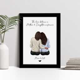 Personalised Mother Daughter Print, Custom Framed Wall Art - thumbnail 2