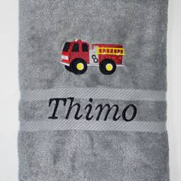 Guest Towel/Hand Bath 500 G/Meter Fire Truck Fire Engine Driving 04 + Name Embroidery Personalized Firefighter - thumbnail 3