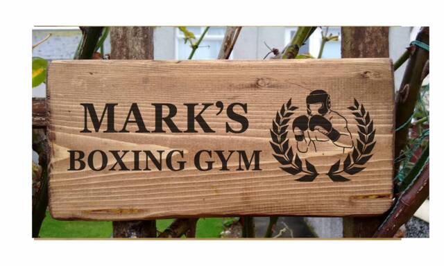 Personalised Boxing Gym Sign, Kickboxing Wall Muay Thai Decor, Custom Fitness Room Wooden Plaque - image 1
