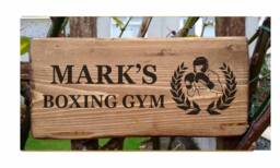Personalised Boxing Gym Sign, Kickboxing Wall Muay Thai Decor, Custom Fitness Room Wooden Plaque - thumbnail 1