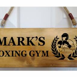 Personalised Boxing Gym Sign, Kickboxing Wall Muay Thai Decor, Custom Fitness Room Wooden Plaque - thumbnail 2