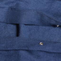 Blue Duvet Cover, Us Queen Size 90x88 In, Of Softened 100% Linen With Snap Button Closure - thumbnail 3