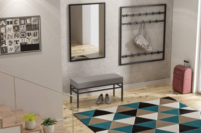 Frida 90x30 Modern Bench/Seat in The Hall Living Room Bedroom Strong Metal Frame Hand Made Poland - image 1