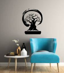 Bonsai Tree Vinyl Wall Decal Zen Meditating Room Buddhism Decor Stickers Mural 2987Di - thumbnail 1