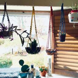 Handmade Cotton Plant Hanger Indoor Hanging Planter, No Fringe - thumbnail 2