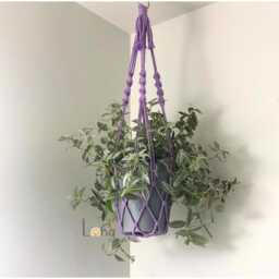 Handmade Cotton Plant Hanger Indoor Hanging Planter, No Fringe - thumbnail 3