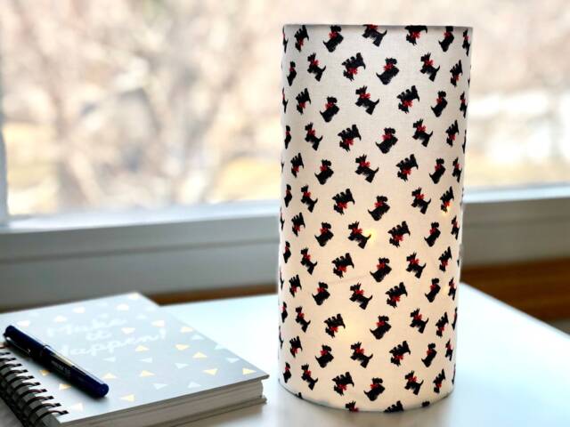 Scottie Dog Light, Scottish Terrier Lover Gift, Kids Room Bedside Lamp, Doggy Night Print Nursery Decor - image 1