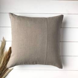 stonewashed Natural Undyed Linen Pillow Case With Decorative Seam/Linen Cushion Cover Hidden Zipper/Decorative Line Sham - thumbnail 4