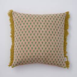 Cactus Cushion With Tassels, Handwoven in Brighton Uk, Velvet Back - thumbnail 2