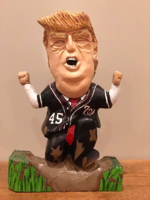 Donald J Trump Hand Carved Wooden Figurine The Racing Presidents - image 1