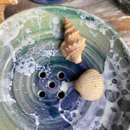 Handmade Ceramic Soap Dish, Ocean Waves Pottery Holder - thumbnail 3