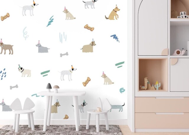 Dog Wall Decals, Neutral Nursery Decor, Removable Stickers - image 1